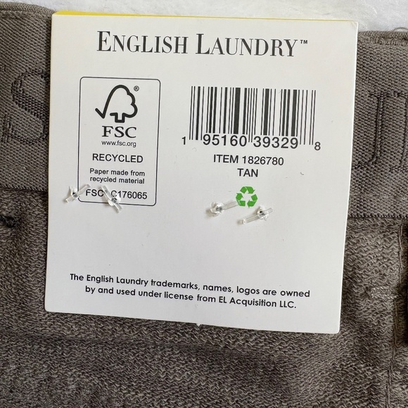 English Laundry 32x34 Men's Pants, Straight Fit, Tan, NWT - Picture 9 of 16